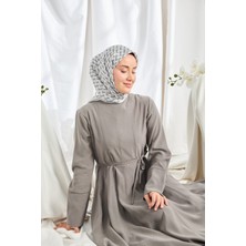 Silk Home Twill Ipek Eşarp Geometrik Gümüş
