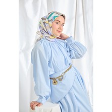 Silk Home Twill Ipek Eşarp Soyut Eflatun