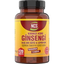 Ncs 120 Tablet Kırmızı Kore Ginsengi Alıç Arı Sütü L Arginin Erkekler İçin Takviye Edici Gıda
