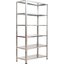 Galvaniz Raf Galvanizraf 6 Katlı Galvaniz Çelik Raf 31X60X200 Arşiv Rafı Depo Rafı Kiler Rafı  Ergonomik Kullanım ve 50 kg Kapasite