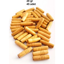 20 gr (45 Adet) Ahşap Boncuk 25 mm Boy x 10 mm En Doğal Ahşap Makrome El Işi Çanta