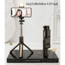 Sa-Na Port LED Işıklı Selfie Çubuğu ve Tripot Bluetooth Kumandalı Kablosuz Selfie Stick Min: 20 Cm, Max: 70 Cm Uzunluk