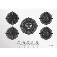 Luxell 5 Gözlü Beyaz Doğalgazlı Set Üstü Ocak- KO-50OSHDF