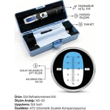Atc Süt Refraktometresi (%0-20) – Hassas Süt Analiz ve Yoğunluk Ölçer Kiti