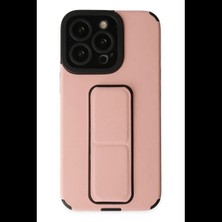 Varsoph Apple iPhone 13 Pro Kılıf Mega Standlı Silikon - Pudra