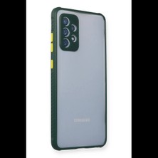Varsoph Samsung Galaxy A72 Kılıf Miami Şeffaf Silikon - Koyu Yeşil