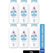 Johnson's Baby Bebek Pudrası 200GR (6 Lı Set) Dermatolojik Test Edilmiş Yumuşaklık Sağlar