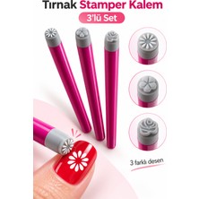Ocean Stamper 3’lü Tırnak Stamper Kalem Seti, 3 Farklı Desen, Nail Art Baskı ve Tırnak Süsleme Kalemi