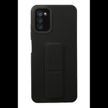 Varsoph Samsung Galaxy A03S Kılıf Mega Standlı Silikon - Siyah