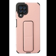 Varsoph Samsung Galaxy A22 Kılıf Mega Standlı Silikon - Pudra