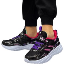 Fiero Mien Kız Çocuk Siyah-Fuşya Okul Günlük Spor Sneaker Ayakkabı