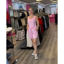 Pembe Atlet Şort Takım