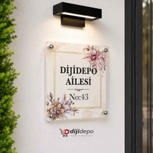 Dijidepo Vintage Çiçekli Kapı Isimliği - Apartman Tabela Seti