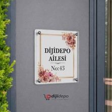 Dijidepo Kahve Güllü Kapı Isimliği - Apartman Tabela Seti