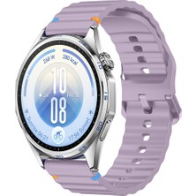 Sneezy Huawei Watch Gt7 46MM Ile Uyumlu Dalga Desenli Tokalı Yumuşak Soft Silikon Kordon