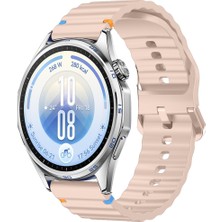 Sneezy Huawei Watch Gt7 46MM Ile Uyumlu Dalga Desenli Tokalı Yumuşak Soft Silikon Kordon