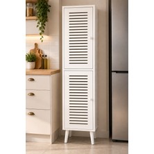 Enwood Vega Çok Amaçlı Mutfak Kiler-Banyo Dolabı %100 Mdf (Panjur Kapak)-2 Kapaklı