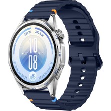 Sneezy Huawei Watch Gt7 46MM Ile Uyumlu Dalga Desenli Tokalı Yumuşak Soft Silikon Kordon