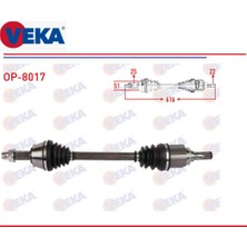 Komple Aks Sol Opel Corsa D 1,3 Cdti 1,4 2006-2014 616 Mm. 13150502 Veka Op-8017