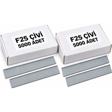 2'li Paket - F Tipi Tabanca Çivisi F25 / 5.000 Adet - F/J/8/E/TIPIN/TYPE47 Serisi Kesik Başlı Çivi