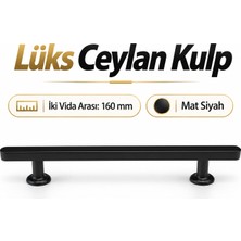 Badem10 Ceylan Kulp Siyah Çekmece Kulp 160 mm Modern Mobilya Dolap Komodin Mutfak Banyo Kapak Kulbu