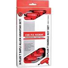 CER-PA NORM X-Plus T Saplı Alyan Anahtar Takımı 7 Pcs Profesyonel Kalite Alaşım Çelikten Üretilmiştir