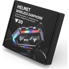 Belirtilmemiş Y20 Bluetooth 5.3 Kask Kulaklığı – RGB LED Işıklı, Gürültü Azaltmalı Motosiklet Kulaklığı