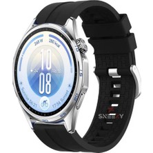 Sneezy Huawei Watch Gt7 46MM Uyumlu Kordon Novagt Metal Tokalı Yumuşak Silikon Kordon