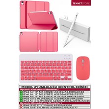 TekNetStore iPad Air 11 M2 M3 M4 Çip Air 4./5./6. Nesil Kılıf Avuç Içi Red Kalem Bluetooth Klavye Mouse Seti