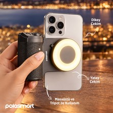 Polosmart PSM154 Işıklı & Deklanşörlü Manyetik Telefon Tutucu Siyah