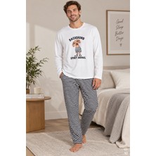 Koza İç Giyim Erkek Pamuklu Çizgili Desenli Cepli Pijama Takımı
