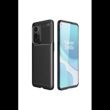 Varsoph One Plus 9 Pro Kılıf Auto Focus Karbon Kapak - Siyah