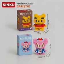 Kinku Kinku Ne Block Ayı Fare Puzzle-Yapboz-3d Zeka Geliştiren-Mini Sevimli Figürler Minyatür