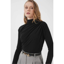 Shopping Shop Drapeli Sandy Bluz Sıyah