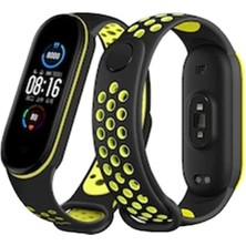 Eco Port Xiaomi Mi Band 7 Spor Delikli Kordon - Siyah-Yeşil Abc
