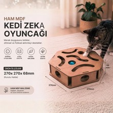 Algwood Ham Mdf Kedi Zeka Kutusu | Meraklı Patiler Için Ödül Avı Oyuncağı