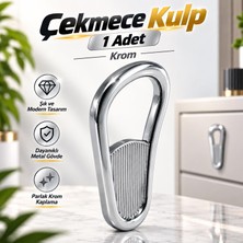 Nzb (1 Adet) Krom Renk 32MM Dolap Çekmece Lüks Metal Kulp Çok Amaçlı Gümüş Askılık