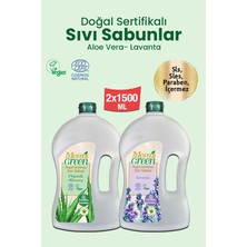 2'li Set Mom's Green Doğal Sertifikalı Sıvı Sabun-Aloevera ve Lavanta (1.5 Lt x 2 Adet) Ecocosmos