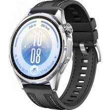 Sneezy Huawei Watch Gt7 46MM ile Uyumlu Metal Tokalı Dikiş Detaylı Şık Dokuma Silikon Kordon