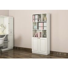 Rabi Mobilya Gold Country Kitaplık Beyaz Suntalam Malzemeden 180 cm Yükseklik 70 cm Genişlik