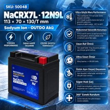 Outdo 12V 9 Amper Yüksek Sodyum Ion Motosiklet Aküsü (Ebatlar: 113*70*130 Mm)