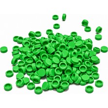 HAMMEN 1x1 Round Tile Yuvarlak Karo Parça, Bright Green (Açık Yeşil) – 100 Adet