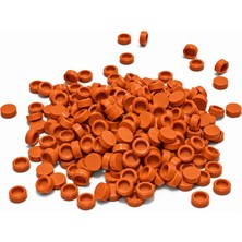 HAMMEN 1x1 Round Tile Yuvarlak Karo Parça, Dark Orange (Koyu Turuncu) – 100 Adet