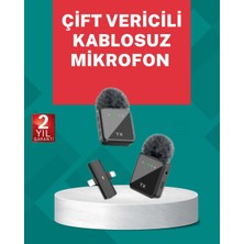 Profesyonel Ses Kayıtları Için 2’li Kablosuz Yaka Mikrofon Seti
