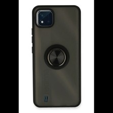 Varsoph Realme C11 2021 Kılıf Montreal Yüzüklü Silikon Kapak - Siyah