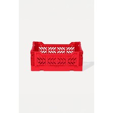 Aykasa 261710 Minibox Kırmızı Katlanabilir Kasa 26 x 17 x 10 cm Dayanıklı ve Fonksiyonel