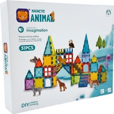 Kızılkaya Kzl Magnetic Animal Vahşi Hayvan Figürlü Manyetik Yapı Blokları Seti 5.5 cm 51 Parça CH1484