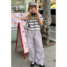 Madmext Boyalı Gri Paraşüt Jogger Kadın Pantolon MG1726