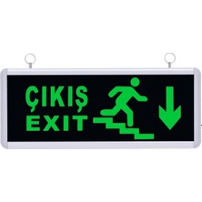Selda SG-156 Ledli Merdivenli Aşağı Exit-Çıkış Acil Yönlendirme Armetörü