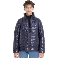 İnebolu Kids Erkek Çocuk Dik Yaka Cepli Parlak Şişme Mont